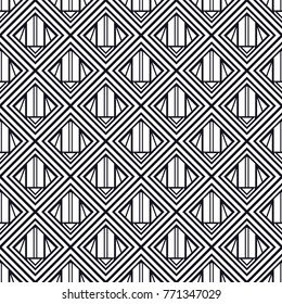 Vintage seamless art deco pattern. Template for design. Vector illustration