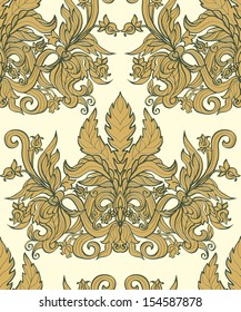 Vintage seamless background  baroque pattern 
