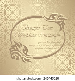 Vintage seamless background with floral frame. Can be used as wedding invitation        