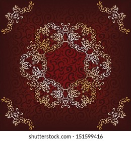 Vintage seamless background with frame. Can be used as invitation or card  