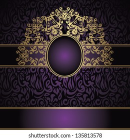 Vintage seamless background with a frame in retro style. Stylish design