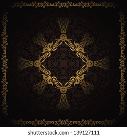 Vintage seamless background with a frame. Retro design