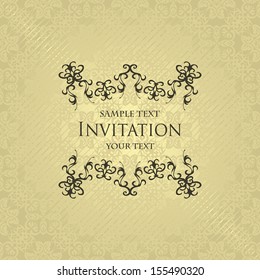 Vintage seamless background with a vintage frame. Stylish invitation            