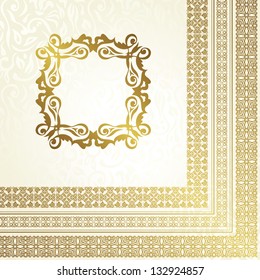 Vintage seamless background with frame. Seamless wallpaper. Retro design