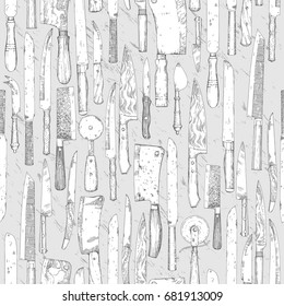 Vintage seamless background - knives