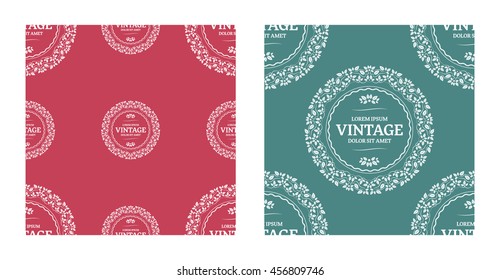 Vintage Seamless Background With Monogram In Beige