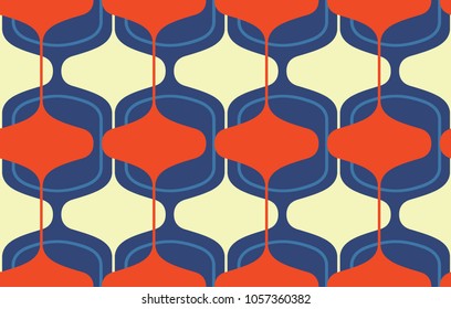 Vintage seamless background, retro pattern. Multicolored garlands. 1950s modern style.
