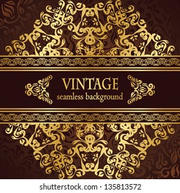 Vintage seamless background with a ribbon. Retro style