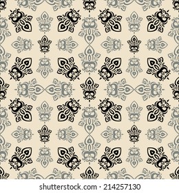 Vintage seamless background. Vector pattern.