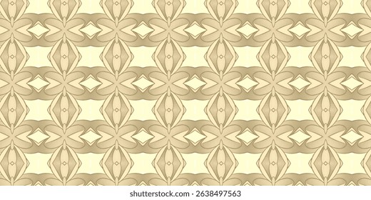 Vintage Seamless Beige Pattern with Retro Floral Motifs