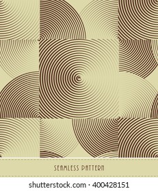 a vintage seamless circles and square pattern in ivory and brown