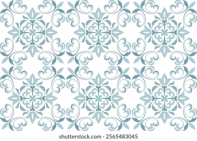 Vintage seamless damask pattern. Hand drawn floral background in turkish style. Wallpaper in Victorian style. Vector illustration