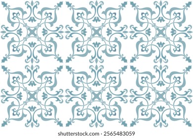 Vintage seamless damask pattern. Hand drawn floral background in turkish style. Wallpaper in Victorian style. Vector illustration