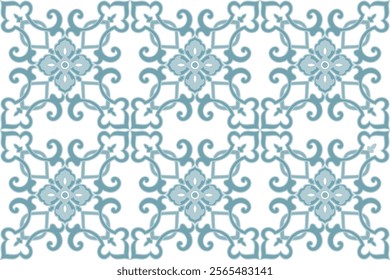 Vintage seamless damask pattern. Hand drawn floral background in turkish style. Wallpaper in Victorian style. Vector illustration