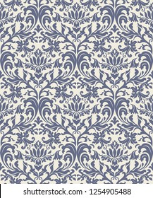 Vintage seamless damask pattern. Tile. Hand drawn background. Wallpaper in Victorian style. Islam, Arabic, Indian, Ottoman motif. Template greeting card, invitation, advertising banner, brochure.