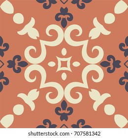 Vintage Seamless Decor, retro style. Tile, wallpaper, textile decorative etc.