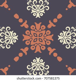Vintage Seamless Decor, retro style. Tile, wallpaper, decorative ornament  etc.