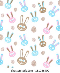Vintage seamless Easter vector background.
