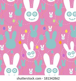 Vintage seamless Easter vector background.