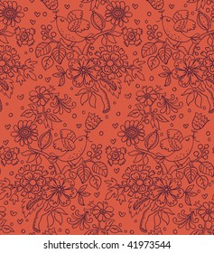 Vintage seamless floral pattern