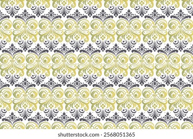 vintage seamless floral pattern with abstract botanical motifs and ethnic ikat textures for textile, fabric, wallpaper, and fashion designs