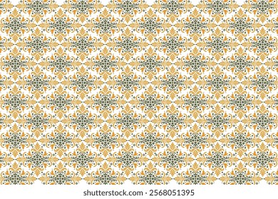 vintage seamless floral pattern with abstract botanical motifs and ethnic ikat design for textile, fabric, wallpaper, and fashion collections