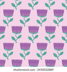 Antiguas patrón floral sin fisuras. Un fondo de colores brillantes sobre un fondo rosa. Vector gráfico para imprimir en superficies y Diseño web.