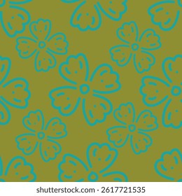 Vintage seamless floral pattern background, abstract leaf flower.