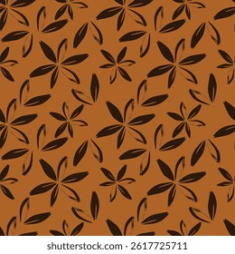 Vintage seamless floral pattern background, abstract leaf flower.