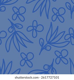 Vintage seamless floral pattern background, abstract leaf flower.
