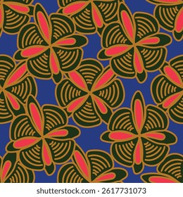 Vintage seamless floral pattern background, abstract leaf flower.
