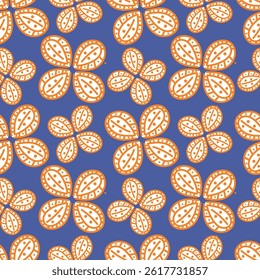 Vintage seamless floral pattern background, abstract leaf flower.