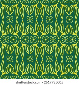 Vintage seamless floral pattern background, abstract leaf flower.