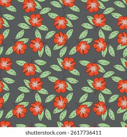 Vintage seamless floral pattern background, abstract leaf flower.