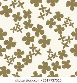 Vintage seamless floral pattern background, abstract leaf flower.