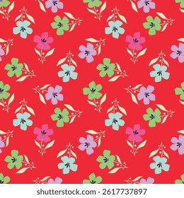 Vintage seamless floral pattern background, abstract leaf flower.
