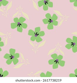 Vintage seamless floral pattern background, abstract leaf flower.