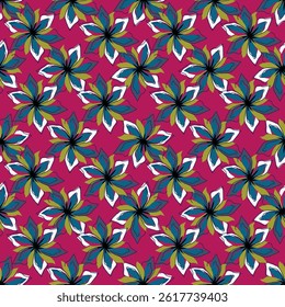 Vintage seamless floral pattern background, abstract leaf flower.