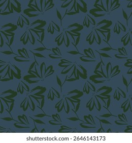Vintage seamless floral pattern background, abstract leaf flower.