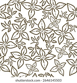 Vintage seamless floral pattern background, abstract leaf flower.