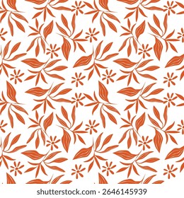 Vintage seamless floral pattern background, abstract leaf flower.