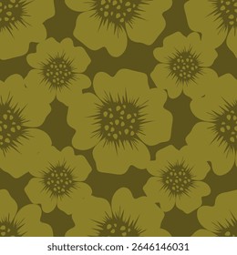 Vintage seamless floral pattern background, abstract leaf flower.