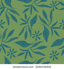 Vintage fundo padrão floral sem emenda, flor de folha abstrata.