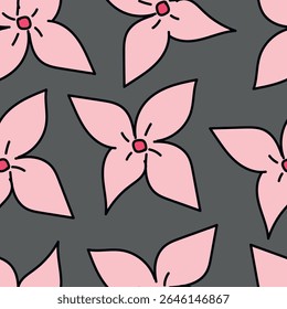 Vintage seamless floral pattern background, abstract leaf flower.