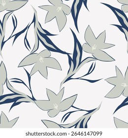 Fondo inconsútil del patrón floral de Antiguas, flor abstracta de la hoja.