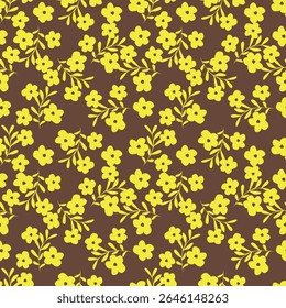 Vintage seamless floral pattern background, abstract leaf flower.