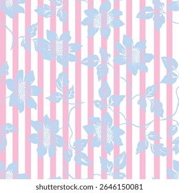 Vintage seamless floral pattern background, abstract leaf flower.