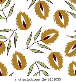 Vintage nahtlose Blumenmuster Hintergrund, abstrakte Blattblume.
