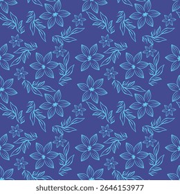 Vintage seamless floral pattern background, abstract leaf flower.