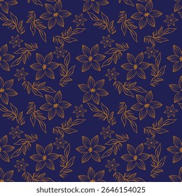 Vintage seamless floral pattern background, abstract leaf flower.